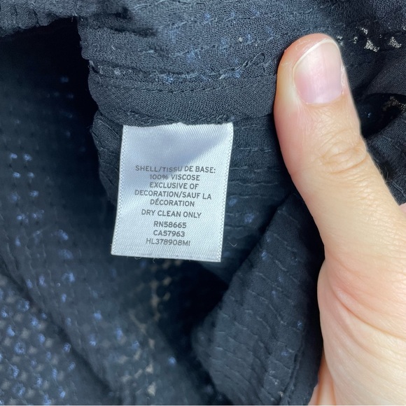 Trouve Black Blue Sequin Bell Sleeve Blouse Top Party Glam Women XS - Picture 7 of 7